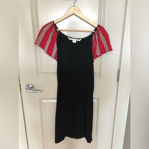 Nougat silk/cotton knit dress